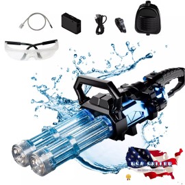Jianfeng Summer Gatling Water Gun Electric dual barrel spinning lights up