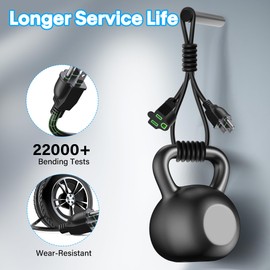 Adoreen Outdoor Power Extension Cord 15 Ft, 3 Prong 16 AWG Grounded Wire Heavy Duty Weatherproof Electric Cable for Indoor Christmas Light Lamp, 13A 125V 1625W, SJTW-ETL- Black with Green