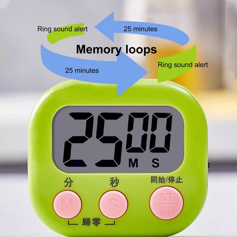 2 Pack Digital Timers, Magnetic for Kitchen & Teachers (No