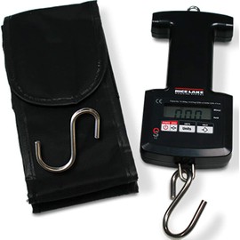 Rice Lake Scale, Hanging OS-10 10kg x 0.01kg/22lb x 0.02lb/22lb x 1/4oz Includes carrying case, (2) AA Batteries, manual Bottom hook fully attached, top hook removable