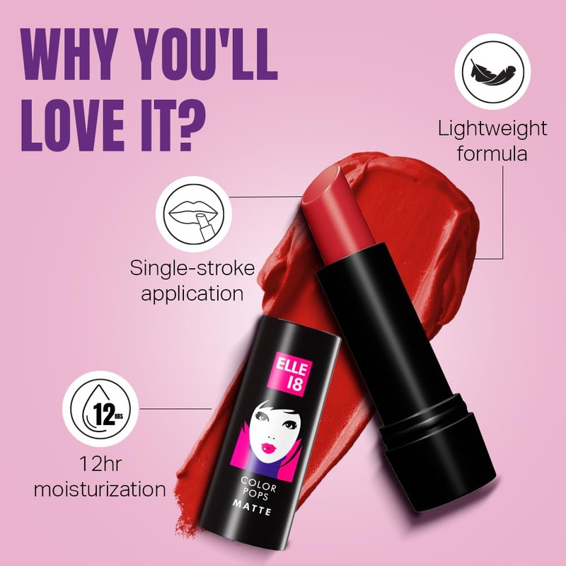 Elle18 Lipstick Crazy Red (Matte)