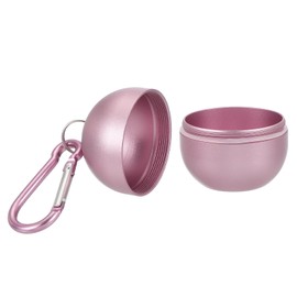 QUARKZMAN Travel Ring Holder Key Ring, Portable Jewellery Holder Storage Organiser, Single Layer Ring Case, Mini Jewellery Box, Key Ring Container with Key Ring, Pink