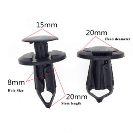 AHOMASH 8mm(5/16") Hole Plastic Rivets Fastener Push Clips for Car Auto Fender Bumper Body Panels, 120Pcs