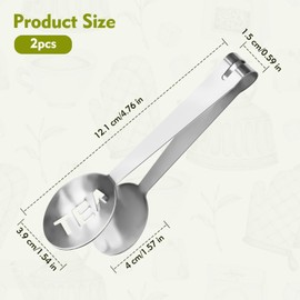 2PCS Stainless Steel Tea Bag Squeezer, Round Tea Bag Squeezer Tongs, Tea Bag Strainer, Tea Bag Holder Suitable for Clamping Tea Bags, Sugar Cubes, Ice Cubes
