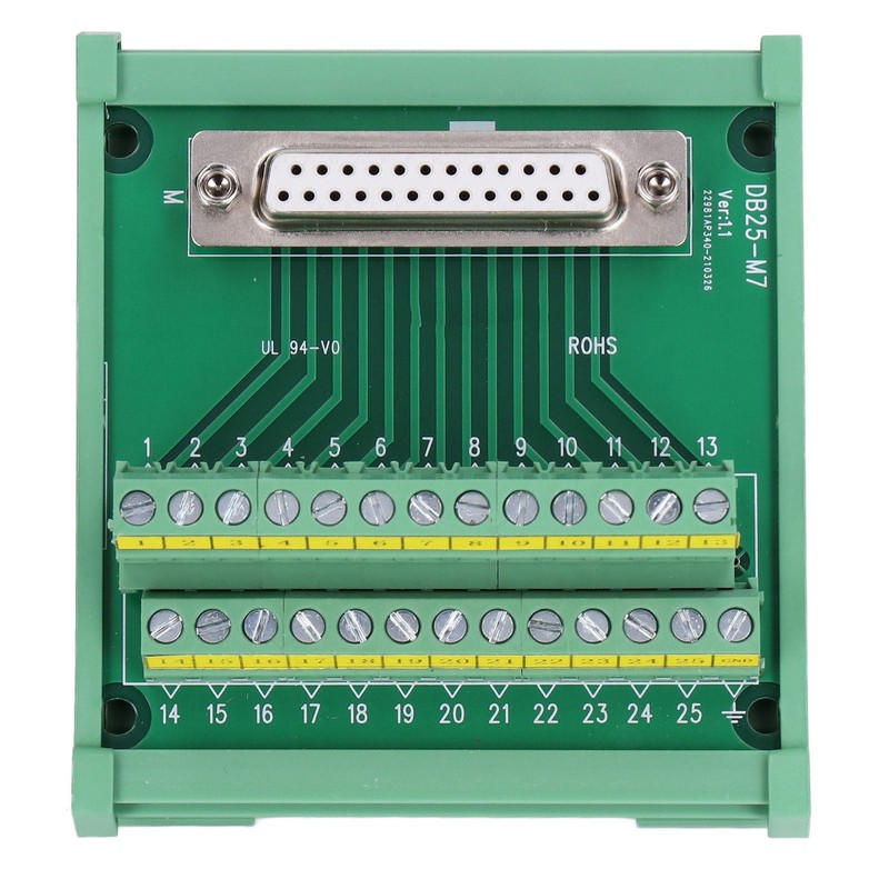 DB25 to Terminal Connector Adapter Plate PCB Board Straight Female