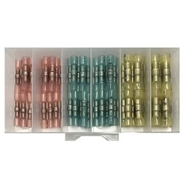 Sherco-Auto 60 Piece Multilink Heat Shrink Crimp & Solder Butt Splice Connector Assortment Kit - 22-18 16-14 12-10 AWG Gauge