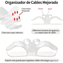 Genérico Organizador De Cables De Cocina, 3 Organizadores De Cables Transparentes Resistentes Al Calor, Soporte para Cables De Electrodomésticos Autoadhesivo Y Flexible