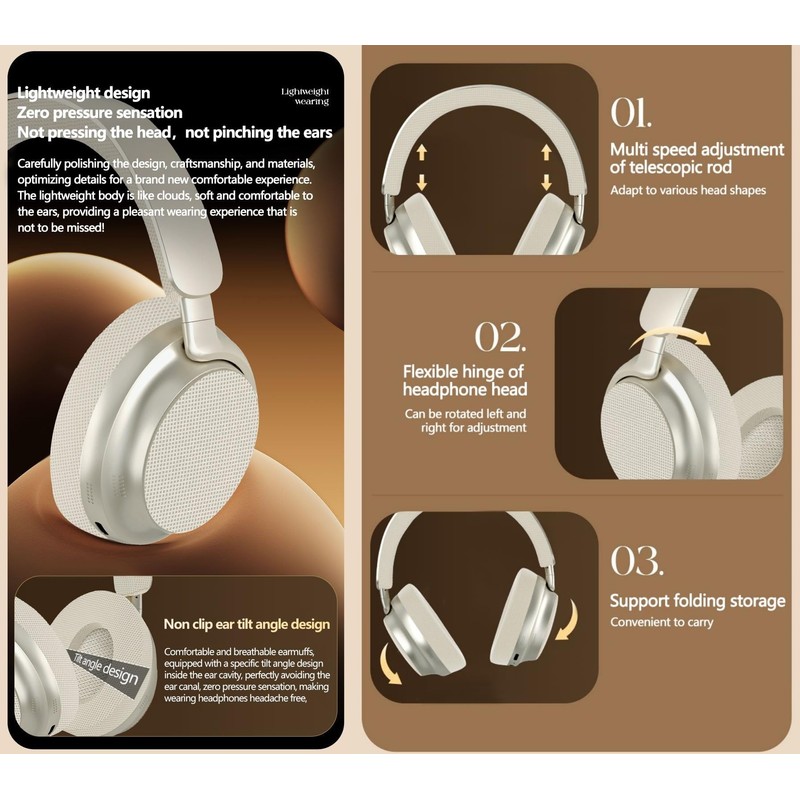 Next Destination Wireless Bluetooth Headphones, Over Ear Headphones, Wireless Bluetooth