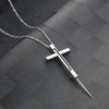 Self Defense Cross Necklace, 21 inch Chain, Stainless Steel Hidden