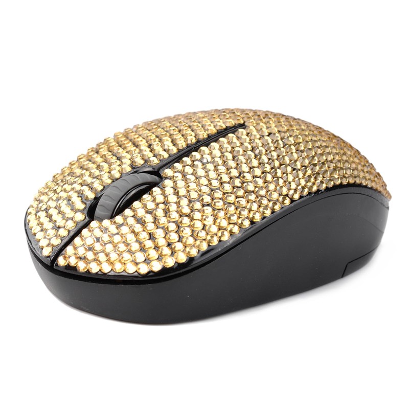 Diamond Crystal Handmade Bling Dazzling Wireless Mouse, 2.4G Noiseless Mouse