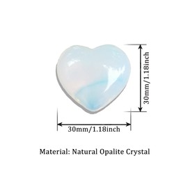 Pocket Hug Opalite Mini Heart Heart Shaped Rocks Opalite Hearts Heart Stone Crystal Heart Rock Heart Rocks Stones Heart Rocks Pocket Love Pocket Hug Token worry stones bulk (Opalite Crystal Heart)
