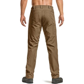 CQR Men's Quick Dry Tactical Pants, Water Resistant Outdoor Pants, Lightweight Stretch Cargo Work Hiking Pants, Rocky Z Hazelnut, 30W x 32L