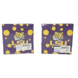 LSU Tigers Set of (2) 50 Count Pack of Team Logo Cocktail Napkins Oxbay