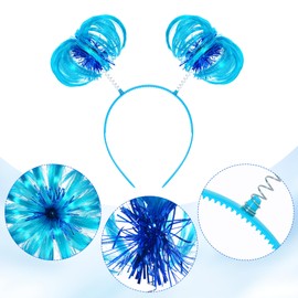 2 Pcs Ponytail Headband Blue Feathers Hair Wig Headwear Accessory for Costume Cosplay Party School Festivals