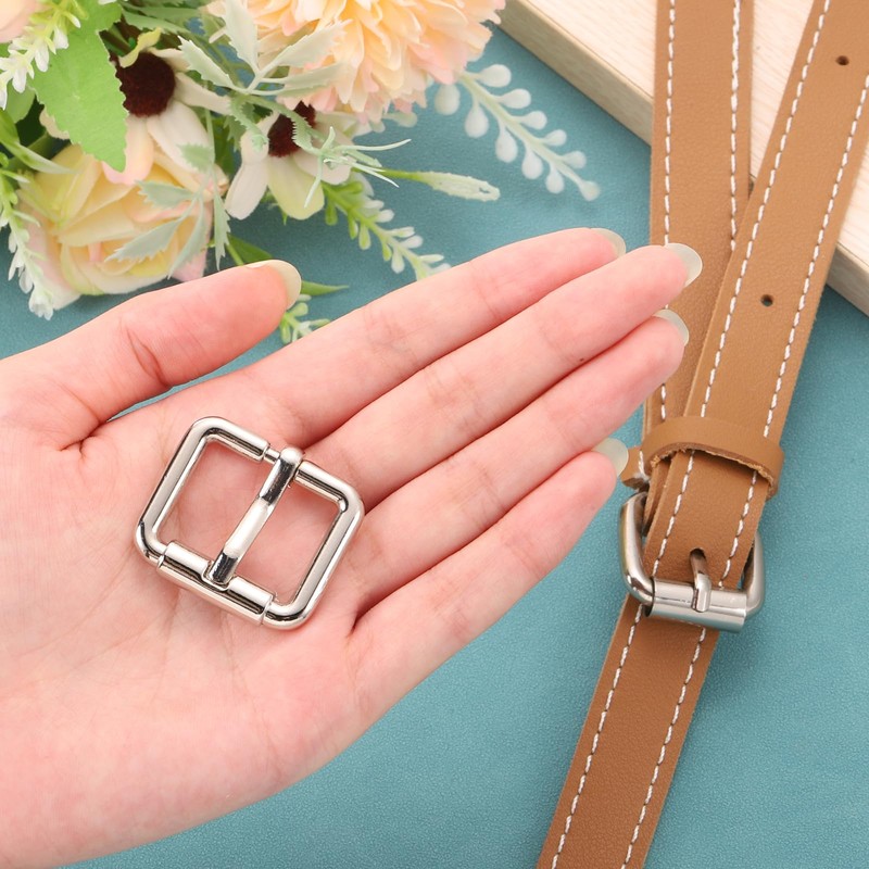 sourcing map 4Pcs Metal Roller Buckles, 20mm (0.8-inch) Glides Slider