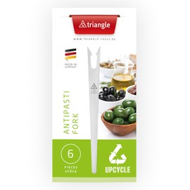 triangle 90 492 06 03 Antipasti Forks, Set of 6 in Case, Made in Solingen/Germany, Professional Quality Stainless Steel, Chip Fork, Pickser, Upcyceld Forks