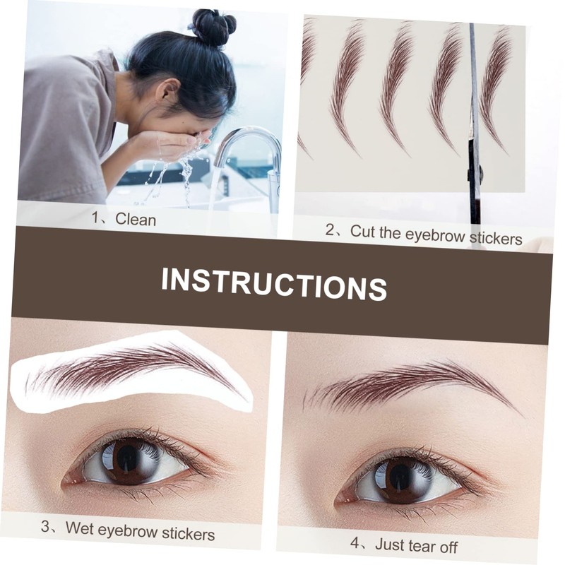 WOONEKY Professional -like Eyebrow Stickers 18pcs Waterproof False Brows for