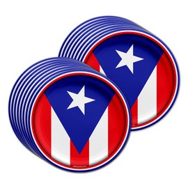 Puerto Rico Flag Birthday Party Supplies Set Plates Napkins Cups Tableware Kit for 16