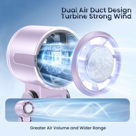 ROSWIAGO 3 in 1 Portable Fan with Ice Cooler, High Speed Handheld Fan, USB Rechargeable Mini Personal with 12H Max Cooling Time, Battery Powered Small Foldable Pocket for Travel, Summer, Purple