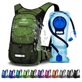 Mothybot Insulated Hydration Backpack Pack with 3L Water Bladder, Large Capacity Lightweight Hiking Daypack with Waist Pouches & Cooler Layer, for Running, Biking，Camping，Sports and Outdoors