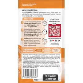 el Caballito, el único Colorante en Polvo para ropa color Naranja española ¡Revive y cambia el color de tu prenda favorita! Sobre con 16g