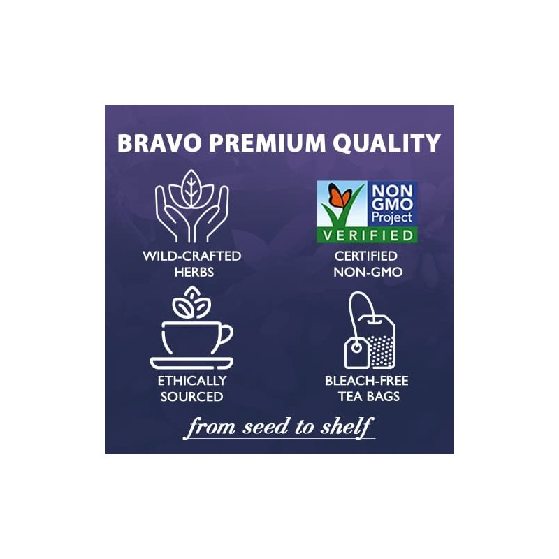 Bravo Tea Triple Detox Herbal Tea Caffeine Free, 20 Tea