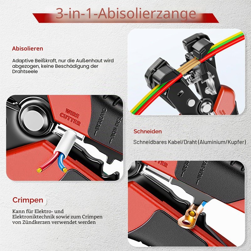 Wire Stripper, Automatic Wire Stripper and Cutting Pliers for 0.2-6mm²