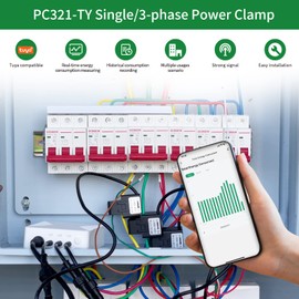 OWON 3 Phase WiFi Smart Home Energy Monitor, 3 Phase Clamp Meter with 3 120A Circuit Level Sensors Vue Real Time Electricity Monitor Meter Smart Life Energy Monitor