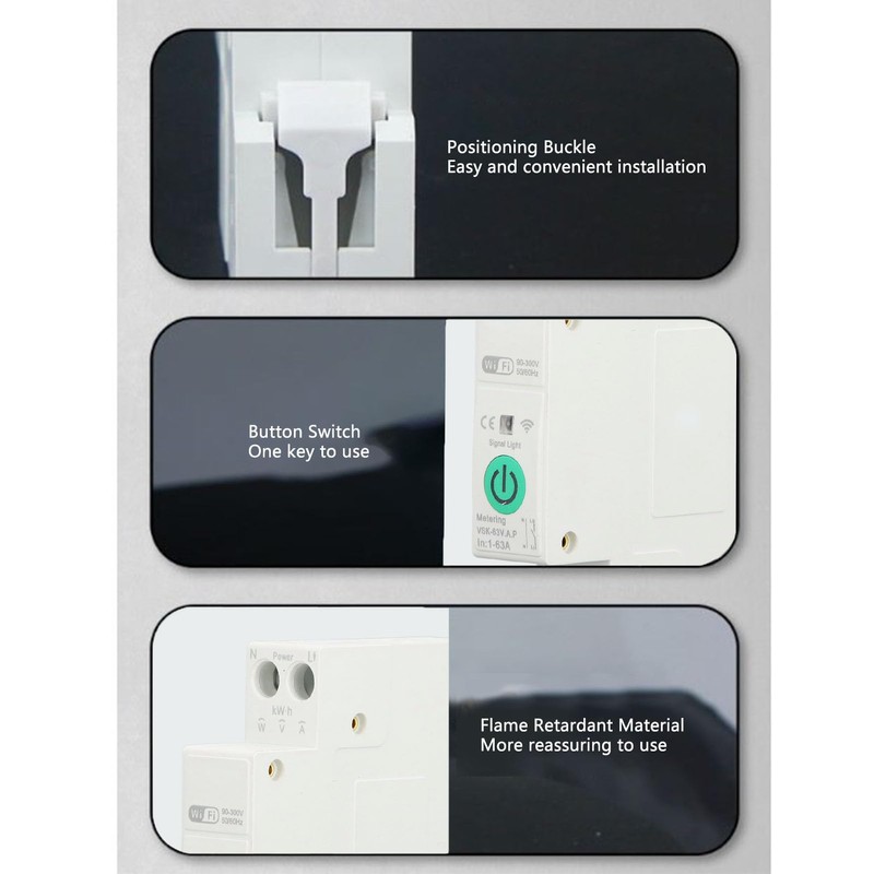 WiFi Switch Circuit Breaker, 63A DIN Rail Mount Smart Circuit
