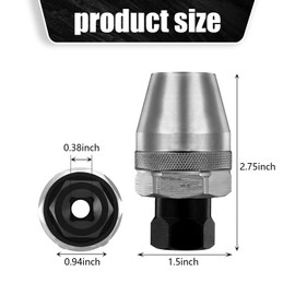 gunhunt 1 PC Car Stud Extractor for Tight Spaces, 2.75In x 1.5In Durable Metal Screw Assist Accessories with 3/8In Hole, Universal Vehicle Repair Bolt Connector for Truck SUV Car (Silver & Black)
