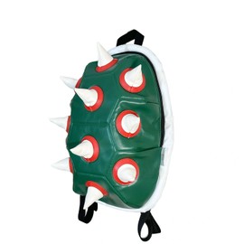 Bowsette Koopa Cosplay Props White Spiked Laptop Backpack, 14 Inch,Green Turtle Shell Cosplay Backpack