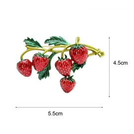 Strawberry Enamel Brooch For Women Red Strawberry Pin Brooch Fruit Brooches Pins Badges for Clothing Backpacks Bag