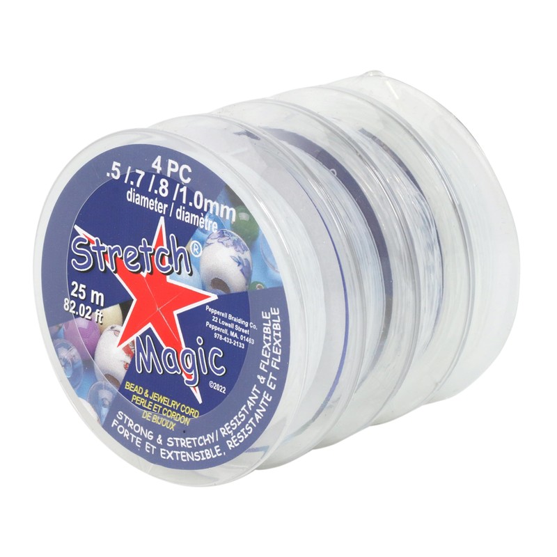 Stretch Magic Clear 4 Assorted Pack - 0.5mm, 0.7mm, 0.8mm