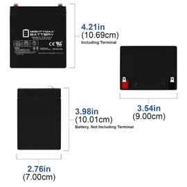 Mighty Max Battery 12V 5AH SLA Battery for Razor Drift Crazy Cart - 25143499-2 Pack Brand Product