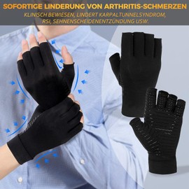 Donfri 2 Pairs of Osteoarthritis Gloves for Men and Women, Compression Gloves with Copper, Arthritis Rheumatism Gloves (M)