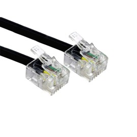 Alida Systems ® 1m ADSL Cable - Premium Quality/Gold Plated Contact Pins/High Speed Internet Broadband/Router or Modem to RJ11 Phone Socket or Microfilter/Black