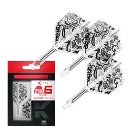 Target Japan Diamond K Flex Dart Flights and Shaft System, No.6 | 3 Pack Kflex All In One Flight, Player Edition Kosuzu Iwao Dart Accessories | K-Flex Dart Shaft - Short (19mm)