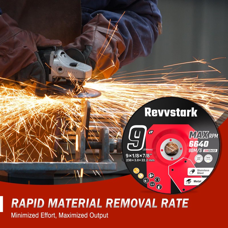 Revvstark 10 Pack Grinding Wheels 9 Inch, Grinder Wheel for