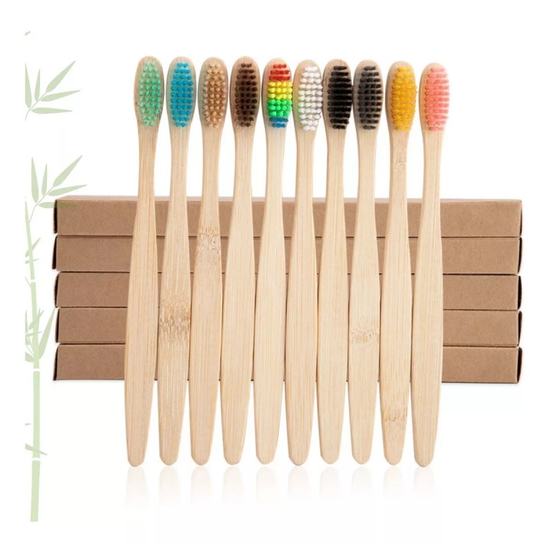 Universo en Linea Paquete 20 Pzas Cepillo Dientes Bambú Biodegradable
