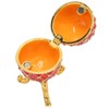 Egg Shaped Trinket Box Zinc Alloy Hinged Jewelry Ring Holder