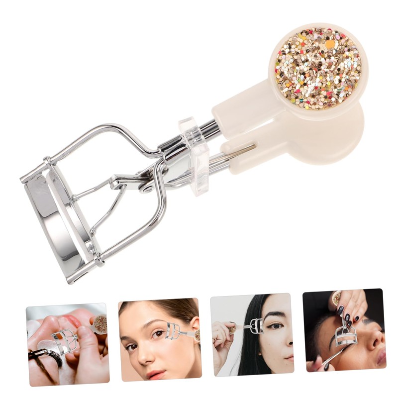 WOONEKY Rhinestone Eyelash Curler Wide Mouth for Eyelash Separator Tool