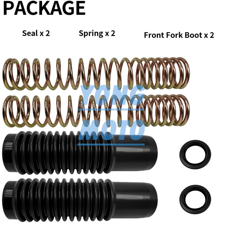 JINFANNIBI Front Fork Boots Rebuild Kit & Oil Seals Springs