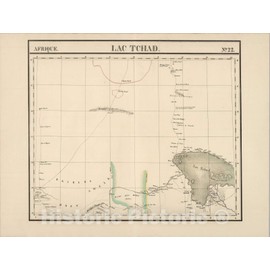 Historic Pictoric Map : Lac Tchad. Afrique 22., 1827, Vintage Wall Art : 24in x 18in