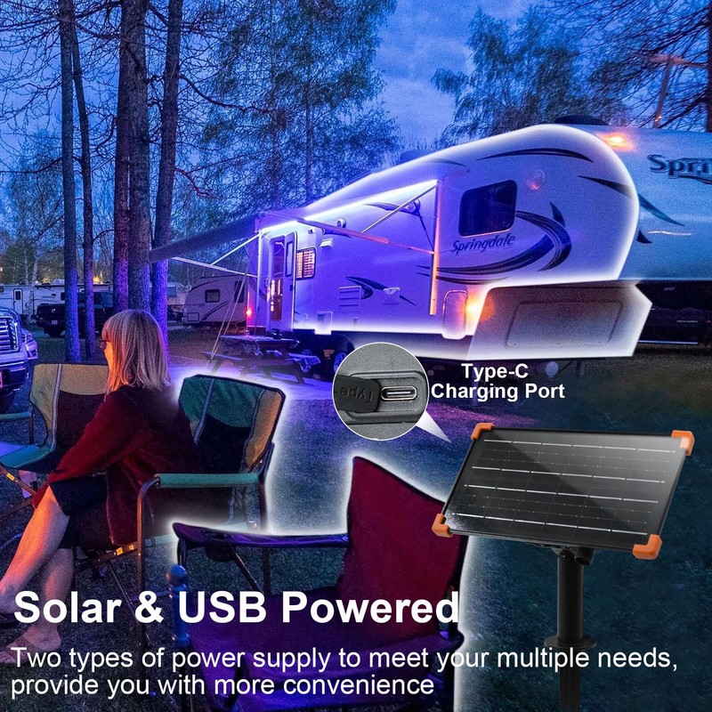 DBFAIRY 50Ft Solar LED Strip Lights Outdoor, Large Capacity Solar