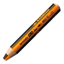 STABILO Multi-talented Pencil woody 3-in-1 duo - Single Pencil - Orange/Black