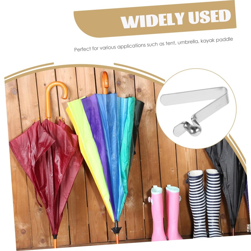 DOITOOL 10pcs Umbrella Repair Spring Snap Clips for Tent Fishing