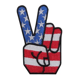 USA Victory Flag Logo Patch Embroidered Applique USA Country Flag Iron On Sew On Emblem