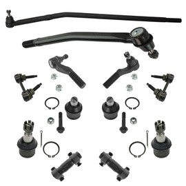 TRQ 12pc Steering Suspension Kit Ball Joints Tie Rods Sway Bar Ends Drag Link Compatible with 2008-2014 Ford E-150 E-250 2008-2019 E-350 Super Duty