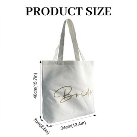 LADY & HOME 6pcs Bachelorette Party Tote Bag,Bride Team Tote Bag, Bridesmaid Cotton Tote Bag for Wedding Gifts