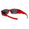 Womens Rhinestone Rectangular Polarized Fit Over Glasses Sunglasses Red